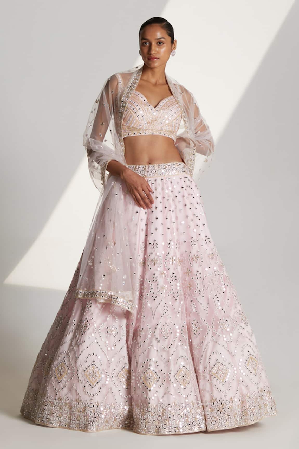 Angad Singh Organza Embroidered Bridal Lehenga Set 