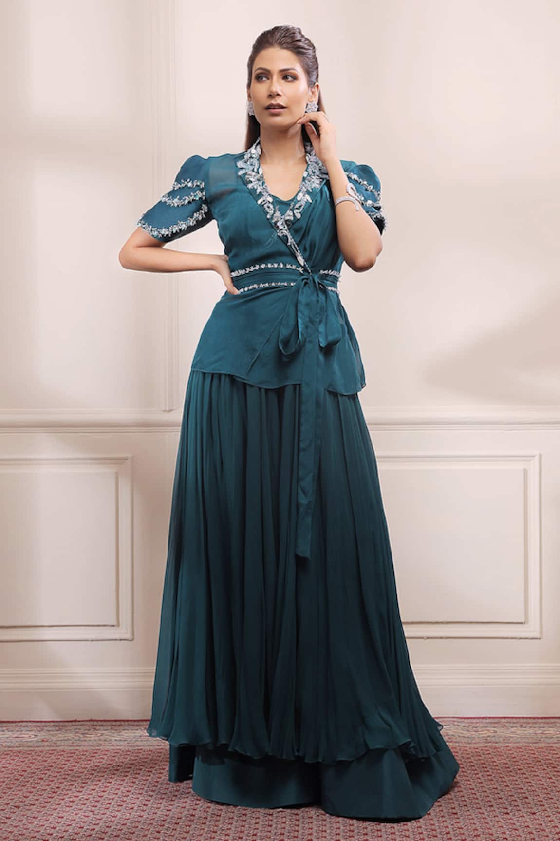 Isha Gupta Tayal Pleated Sharara & Kimono Set 