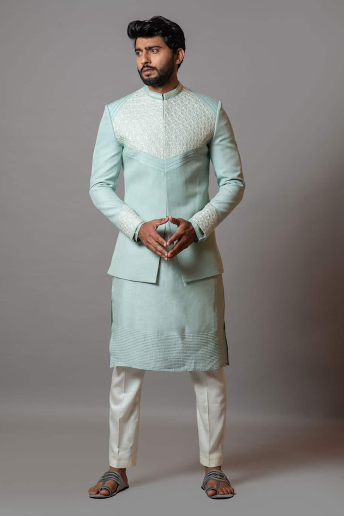 Paarsh Starfish Embroidered Bandhgala & Kurta Set