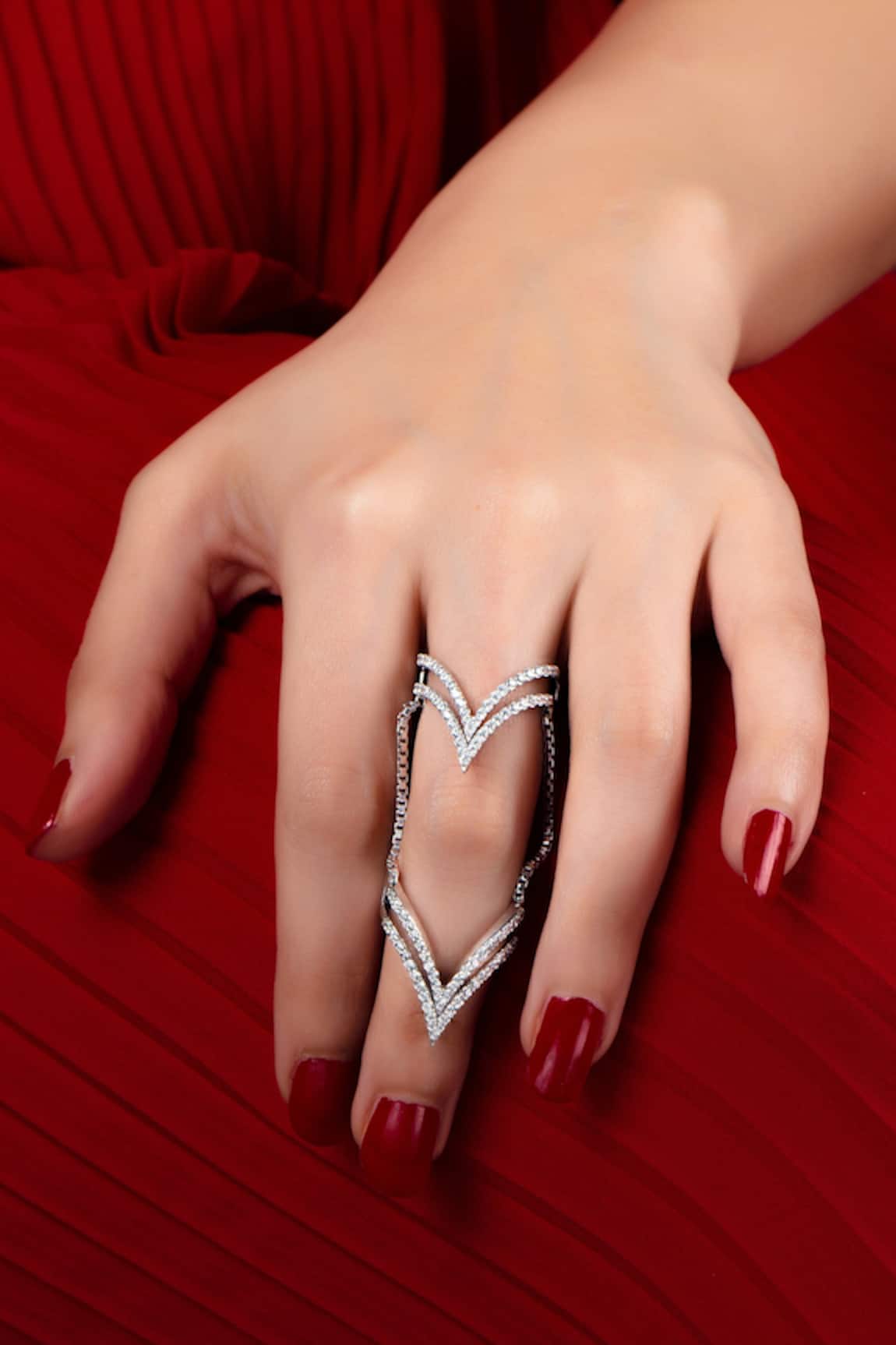 Solasta Jewellery Embellished Full Finger Ring