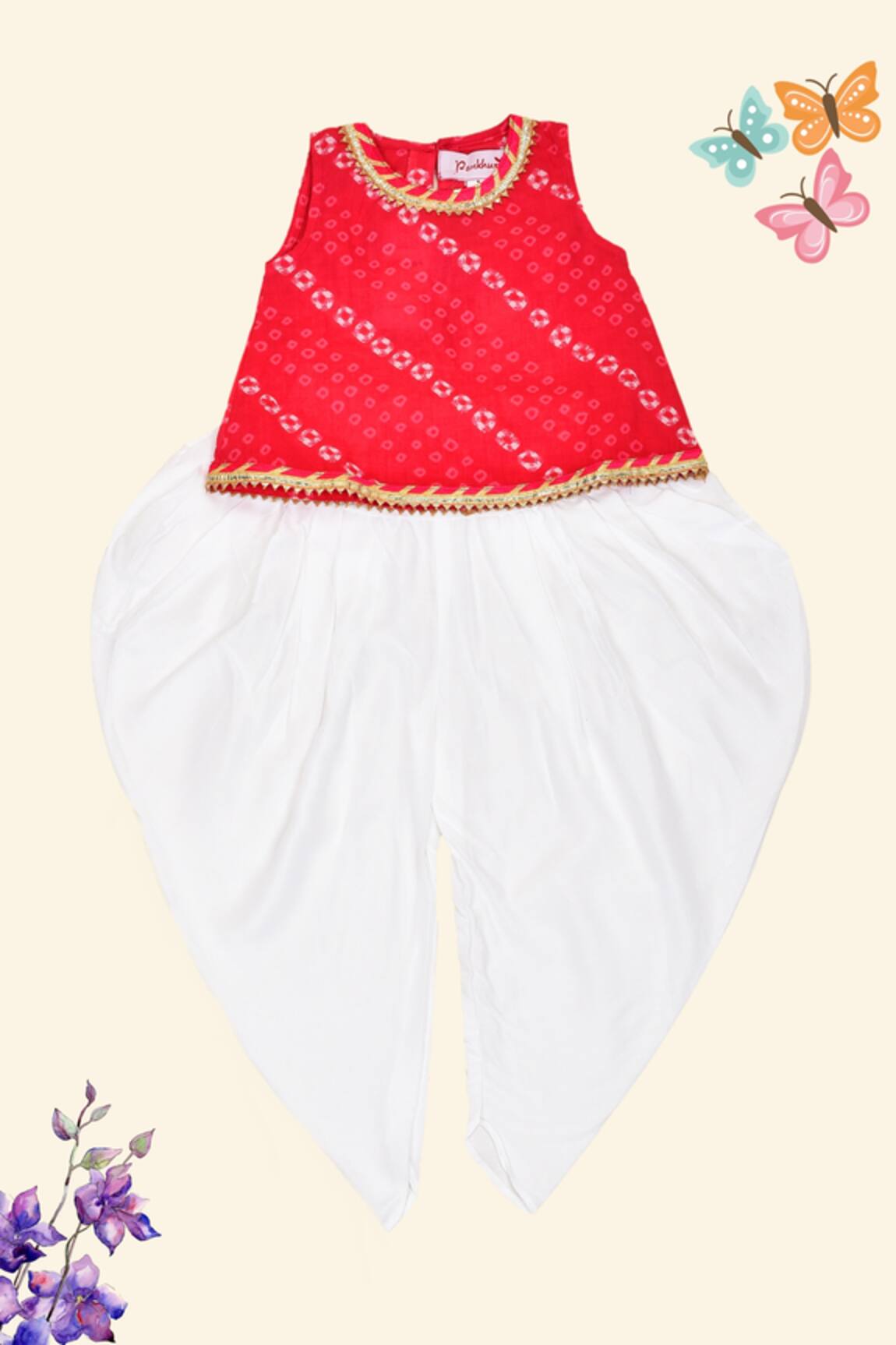 Pankhuri By Priyanka Gota Embellished Neck Kurta & Dhoti Pant Set 