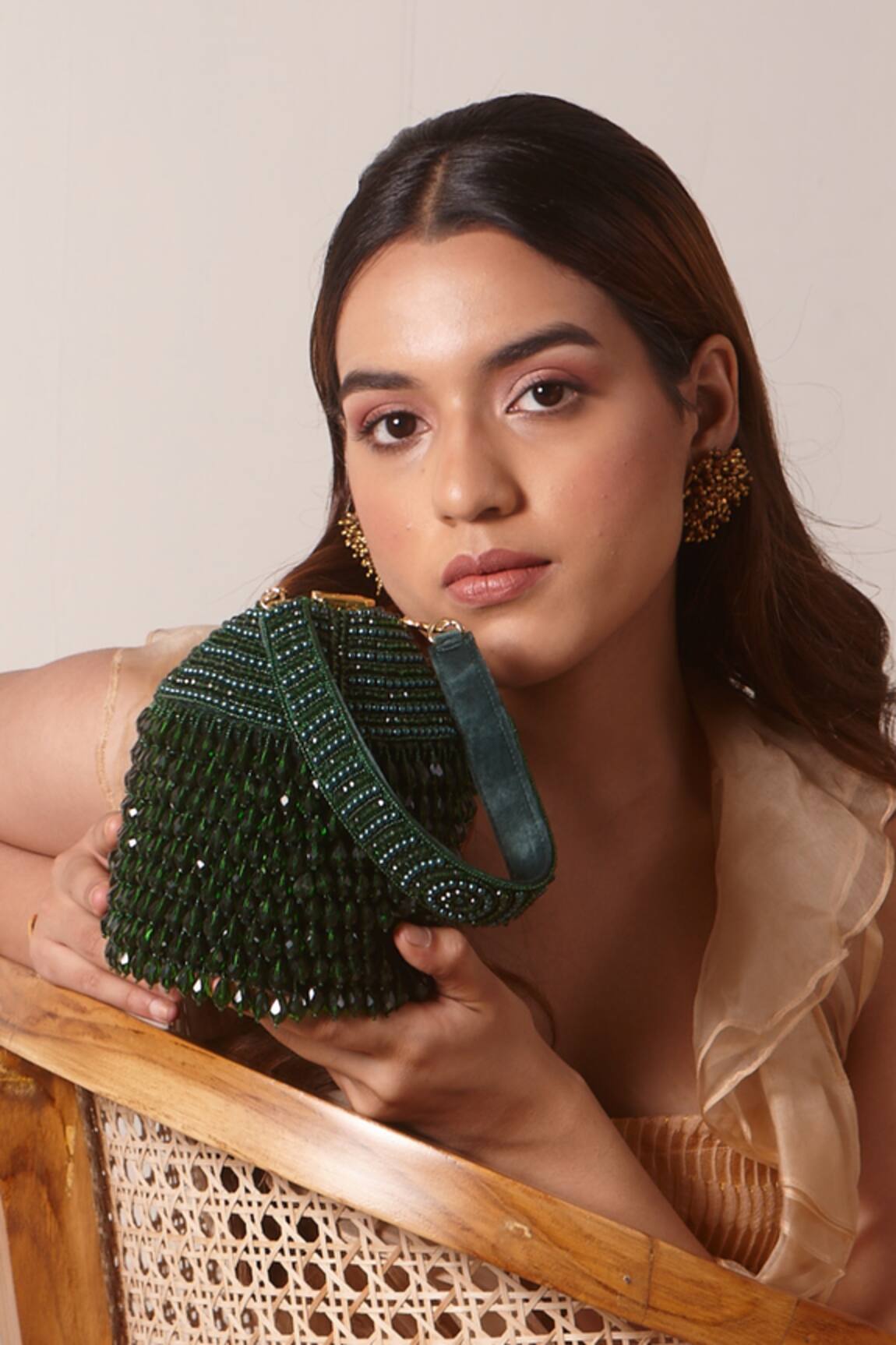 Forever Noor Starry Roohi Embellished Bucket Bag