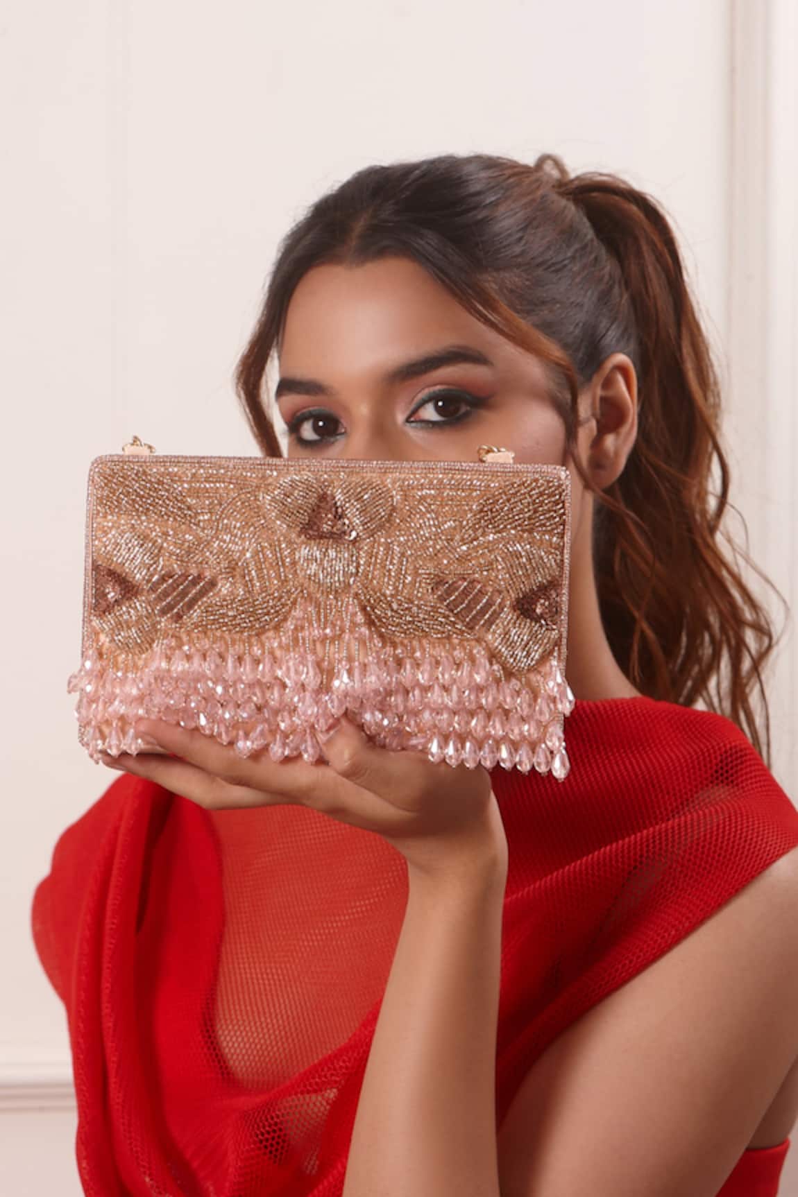 Forever Noor Beaded Rectangular Clutch 