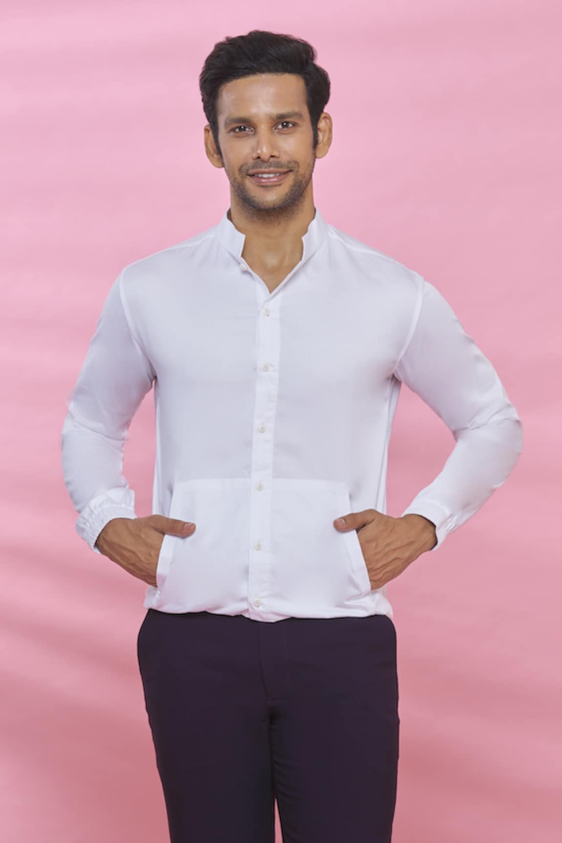 Aces by Arjun Agarwal Cotton Mandarin Collar Shirt