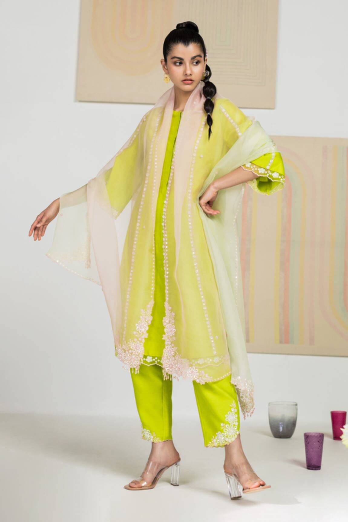 Madzin Silk Chanderi Kurta Set 