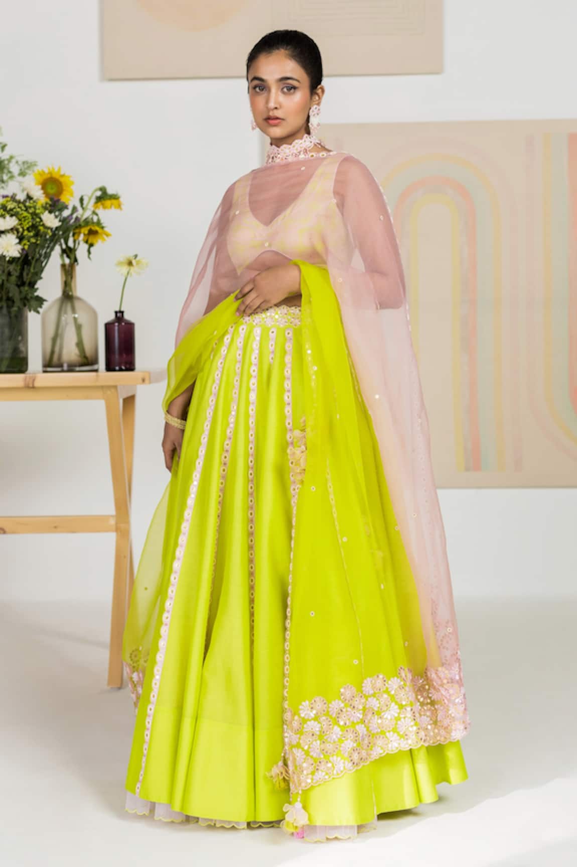 Madzin Gota Embroidered Lehenga Set