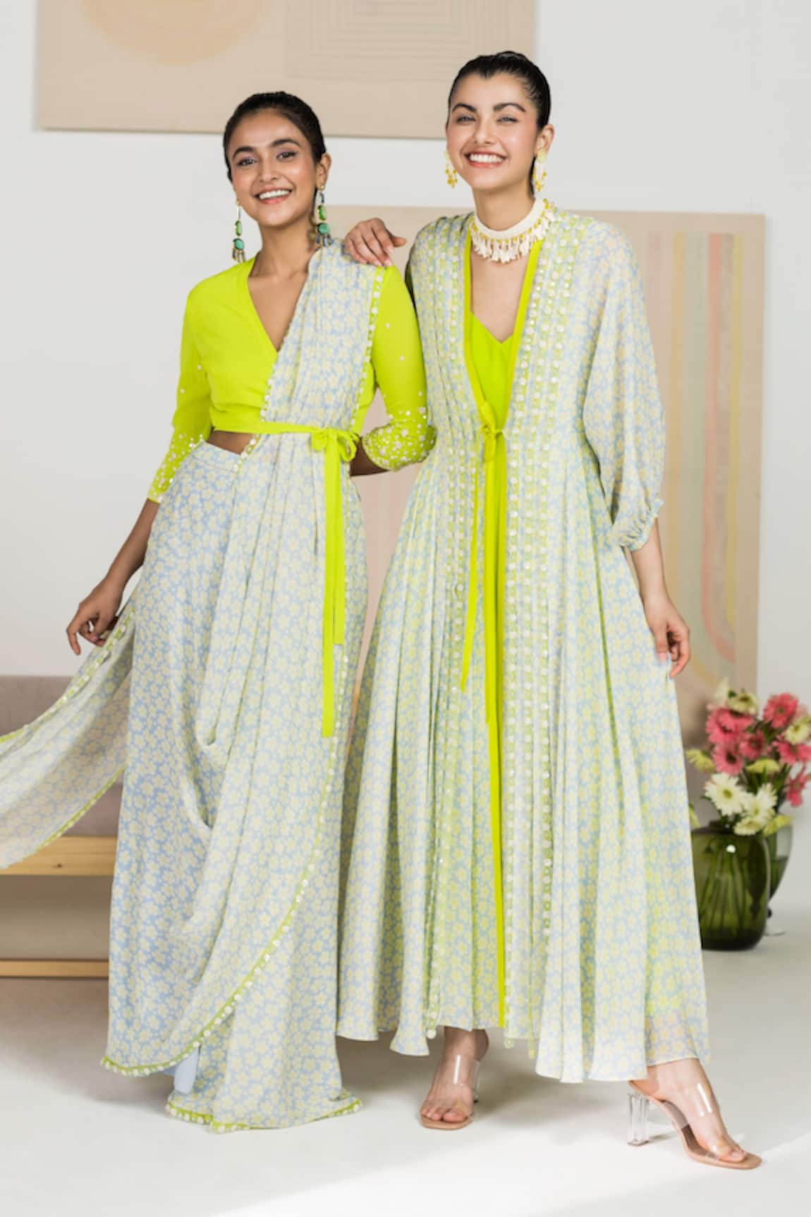 Madzin Floral Print Jacket & Dress Set 