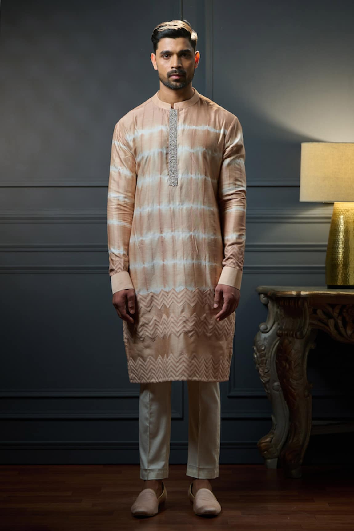 Ritu & Abhishek Silk Shibori Kurta