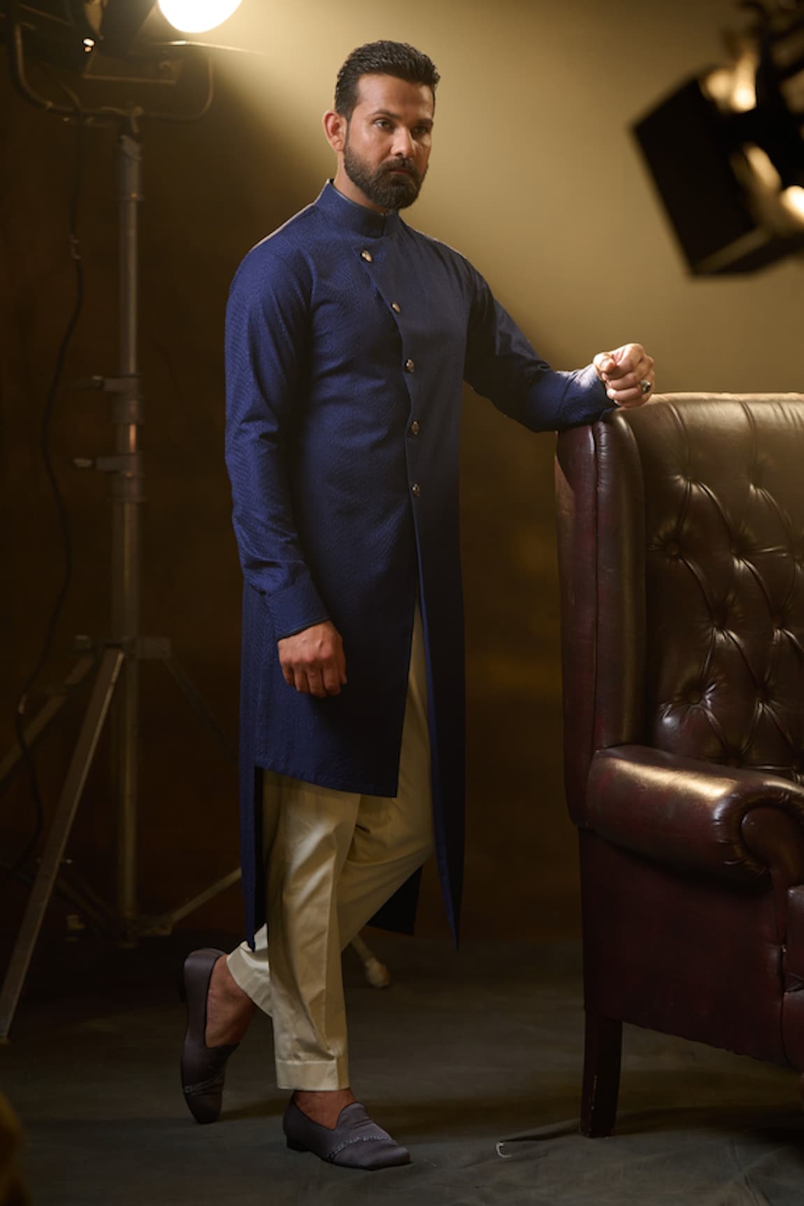 Ritu & Abhishek Asymmetric Full Sleeve Kurta