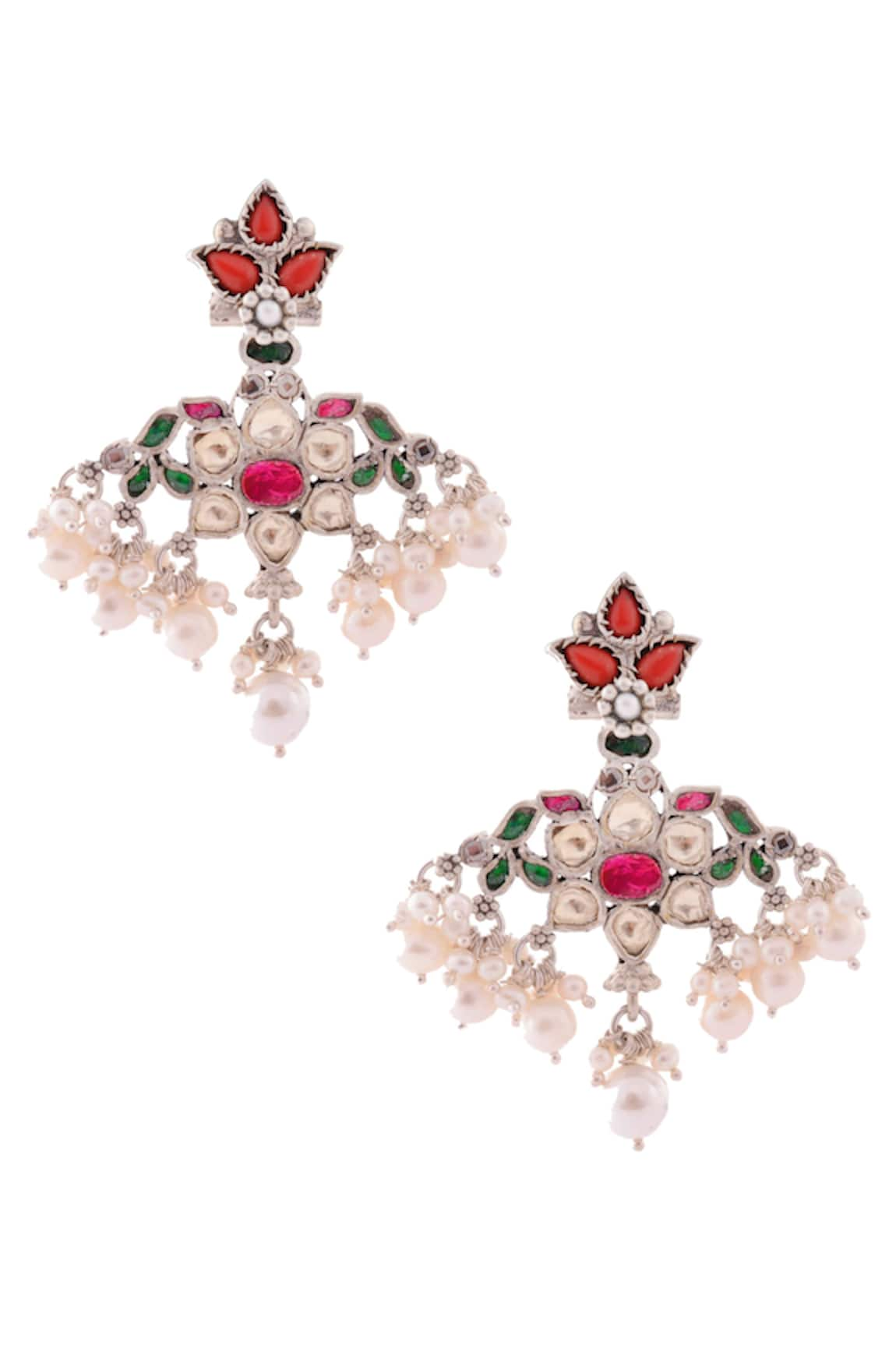 Ajooni Jewels Kundan Embellished Dangler Earrings