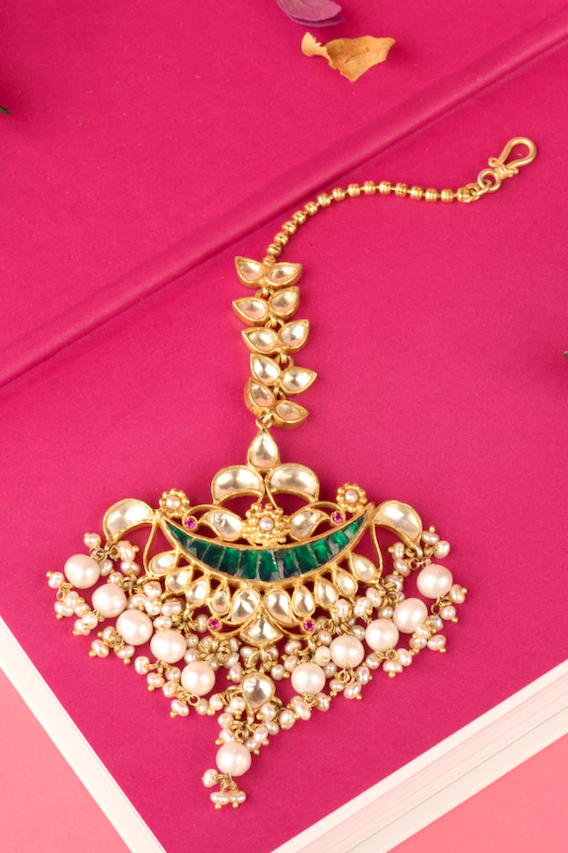 Ajooni Jewels Kundan Embellished Maangtikka