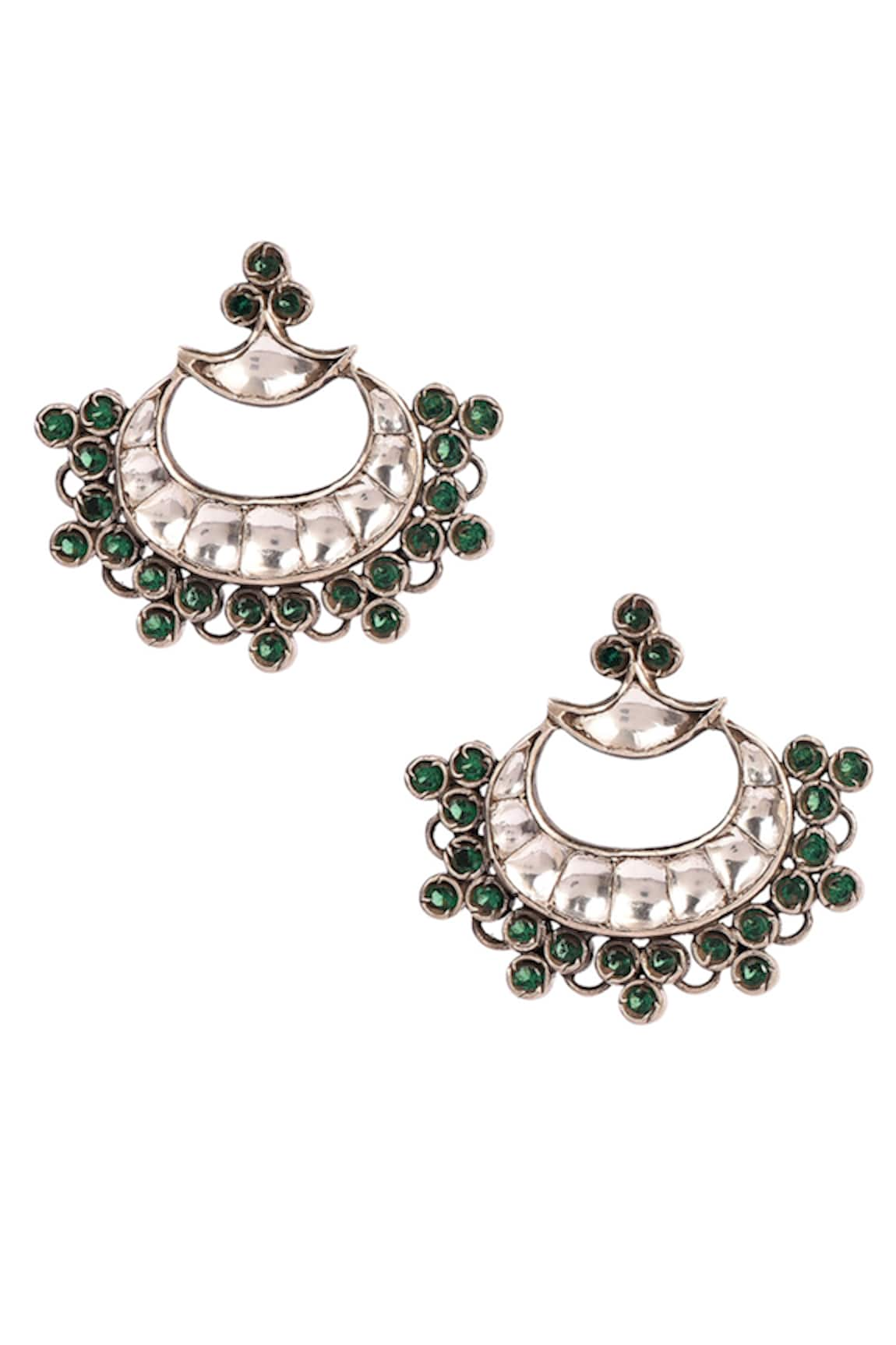 Ajooni Jewels Kundan Embellished Chandbalis