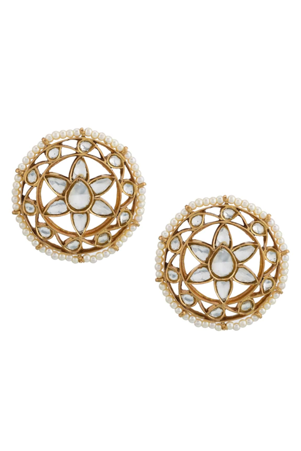 Ajooni Jewels Kundan Stud Earrings