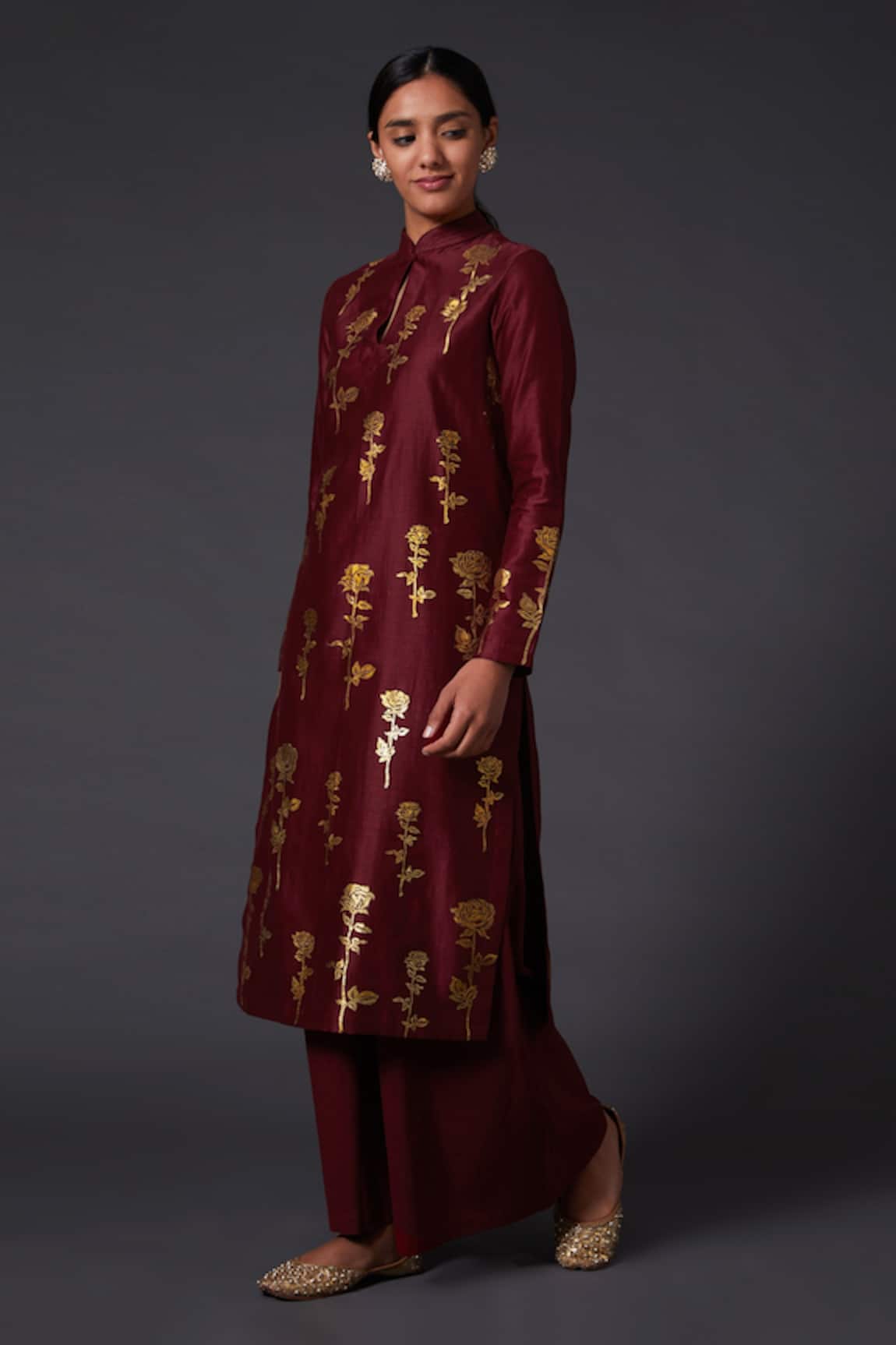 Balance By Rohit Bal Silk Chanderi Printed Kurta & Palazzo Set