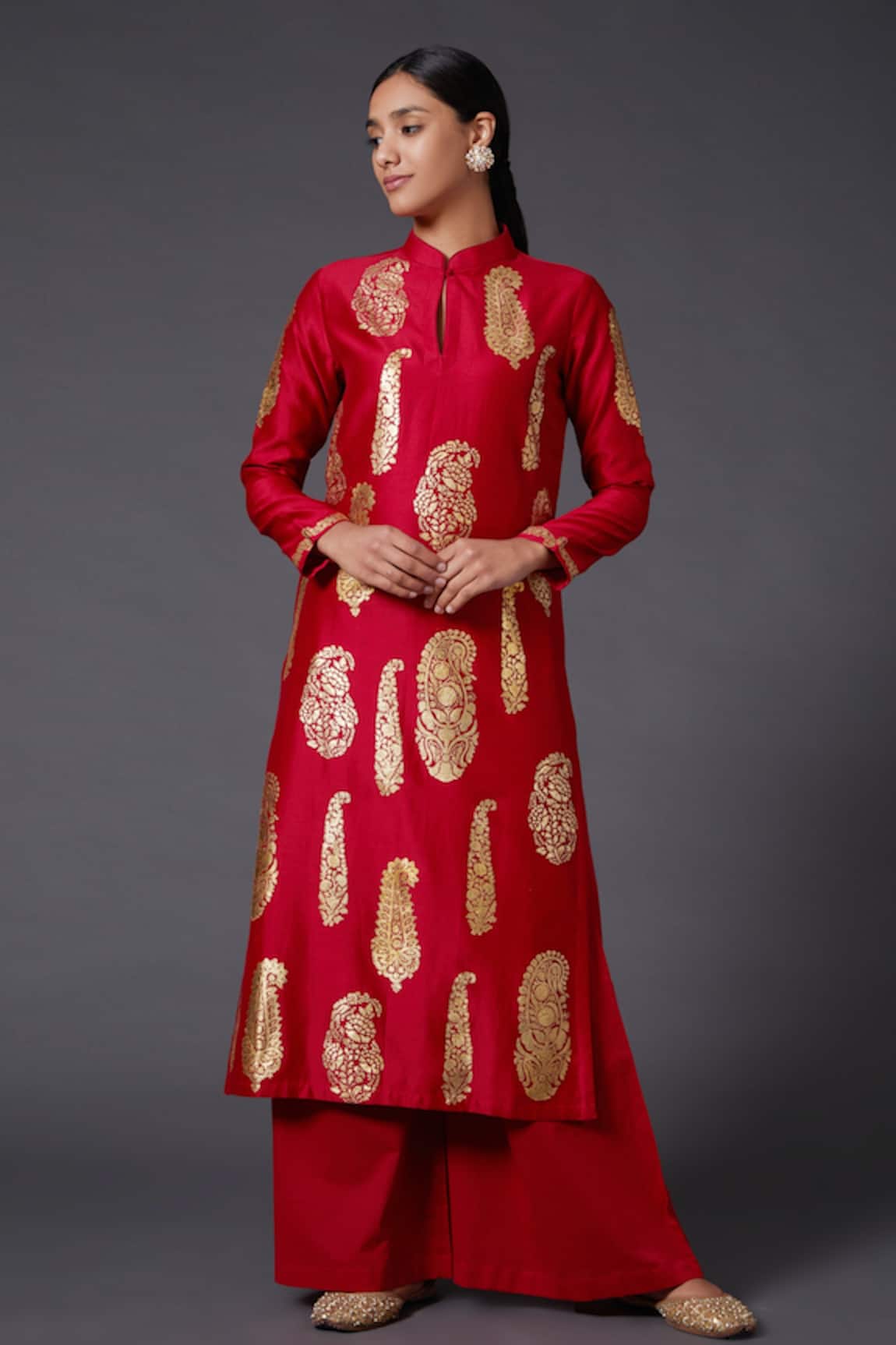Balance By Rohit Bal Silk Chanderi Kurta & Palazzo Set