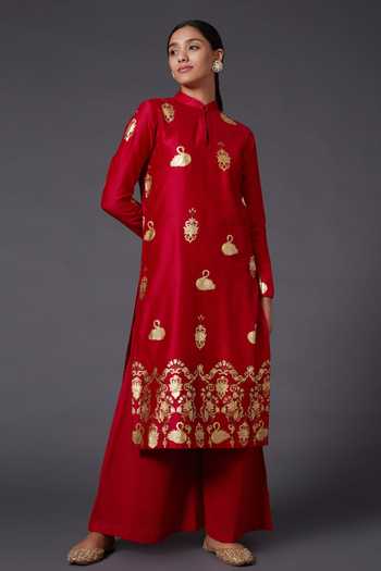 Balance By Rohit Bal Chanderi Silk Kurta & Palazzo Set 