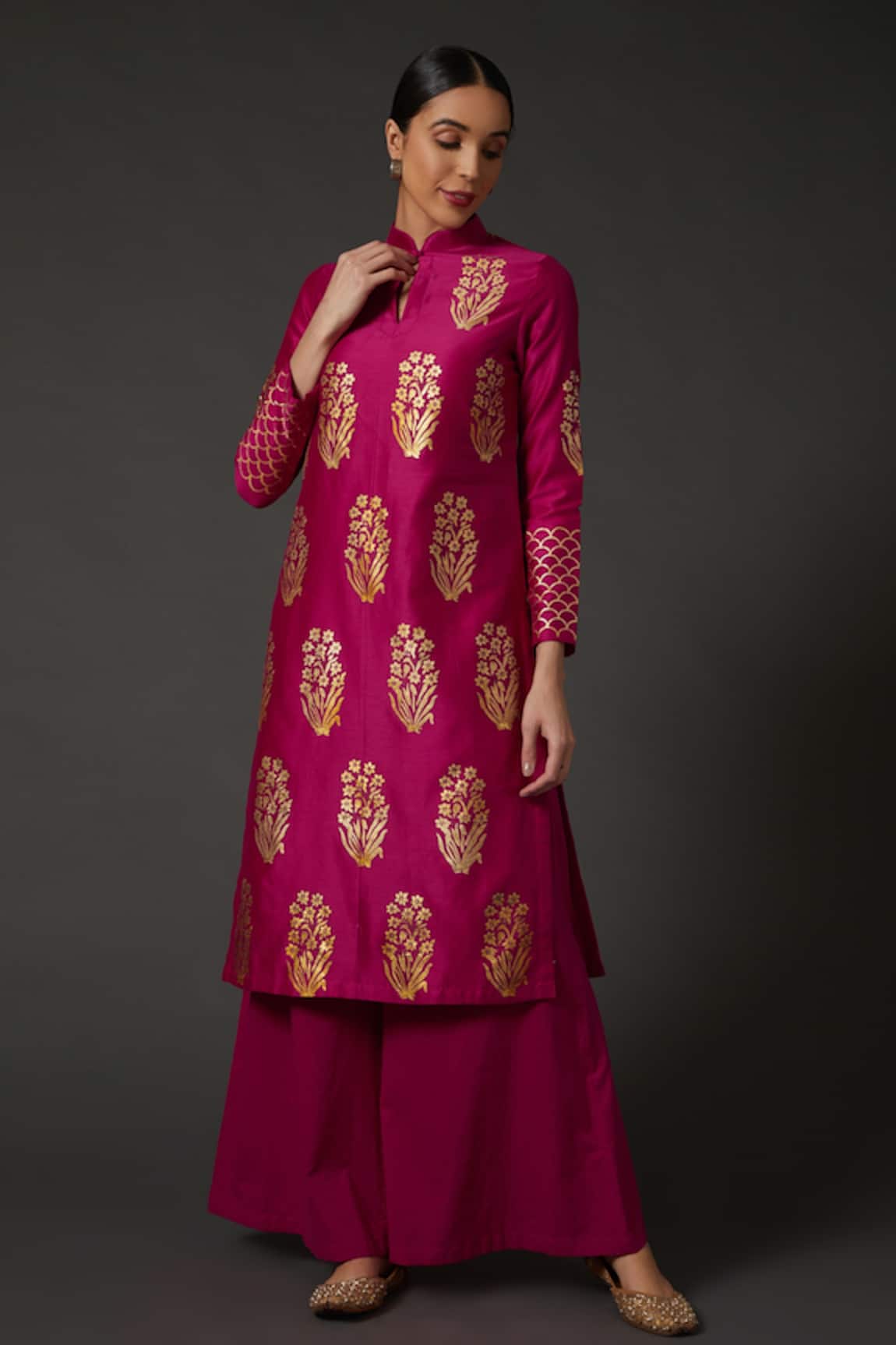 Rohit Bal Designs Pvt Ltd Chanderi Silk Kurta & Palazzo Set 