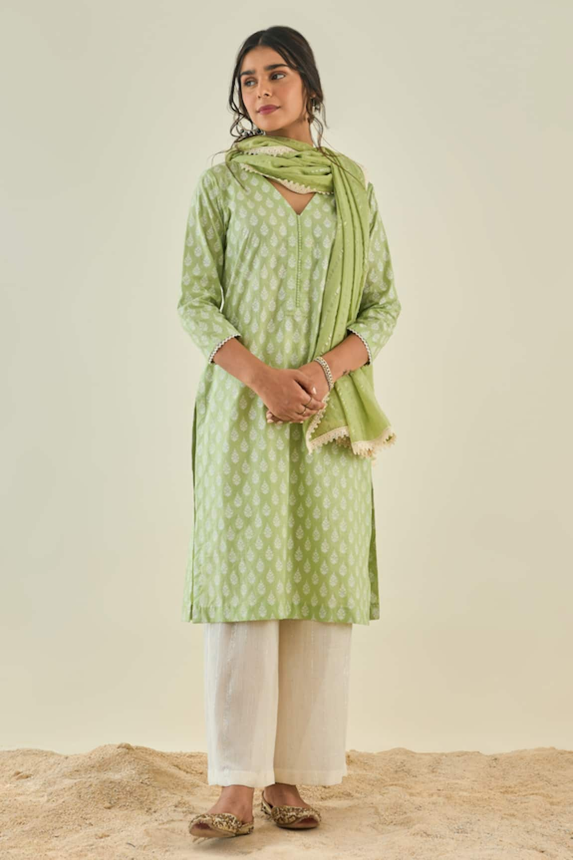 Lahario Printed Kurta Sharara Set