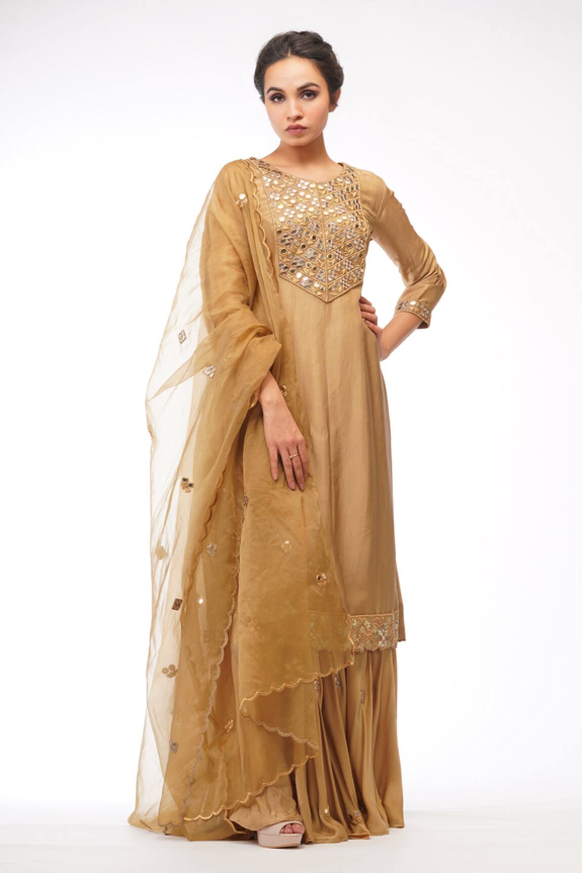 Shruti S Embroidered Kurta Sharara Set