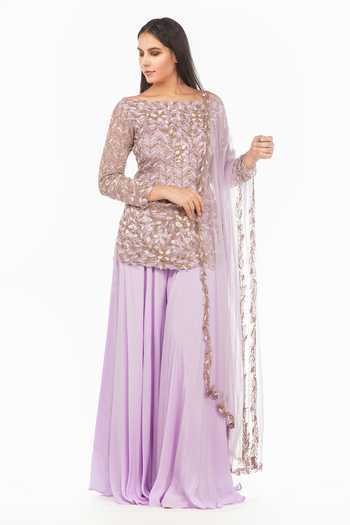 Shruti S Embroidered Kurta Sharara Set 