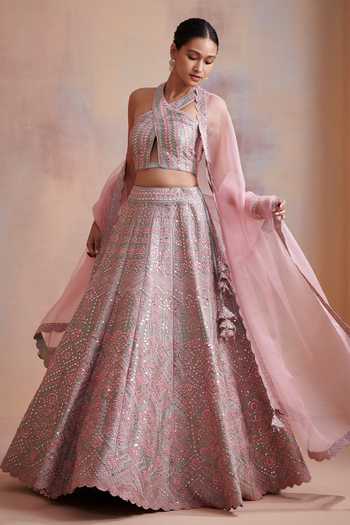 SUHINO Mirror Work Lehenga Set 
