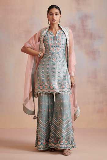 SUHINO Mirror Work Kurta Gharara Set 