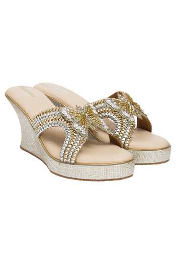 Kkarma Accessories Titlie Embroidered Platform Wedges 