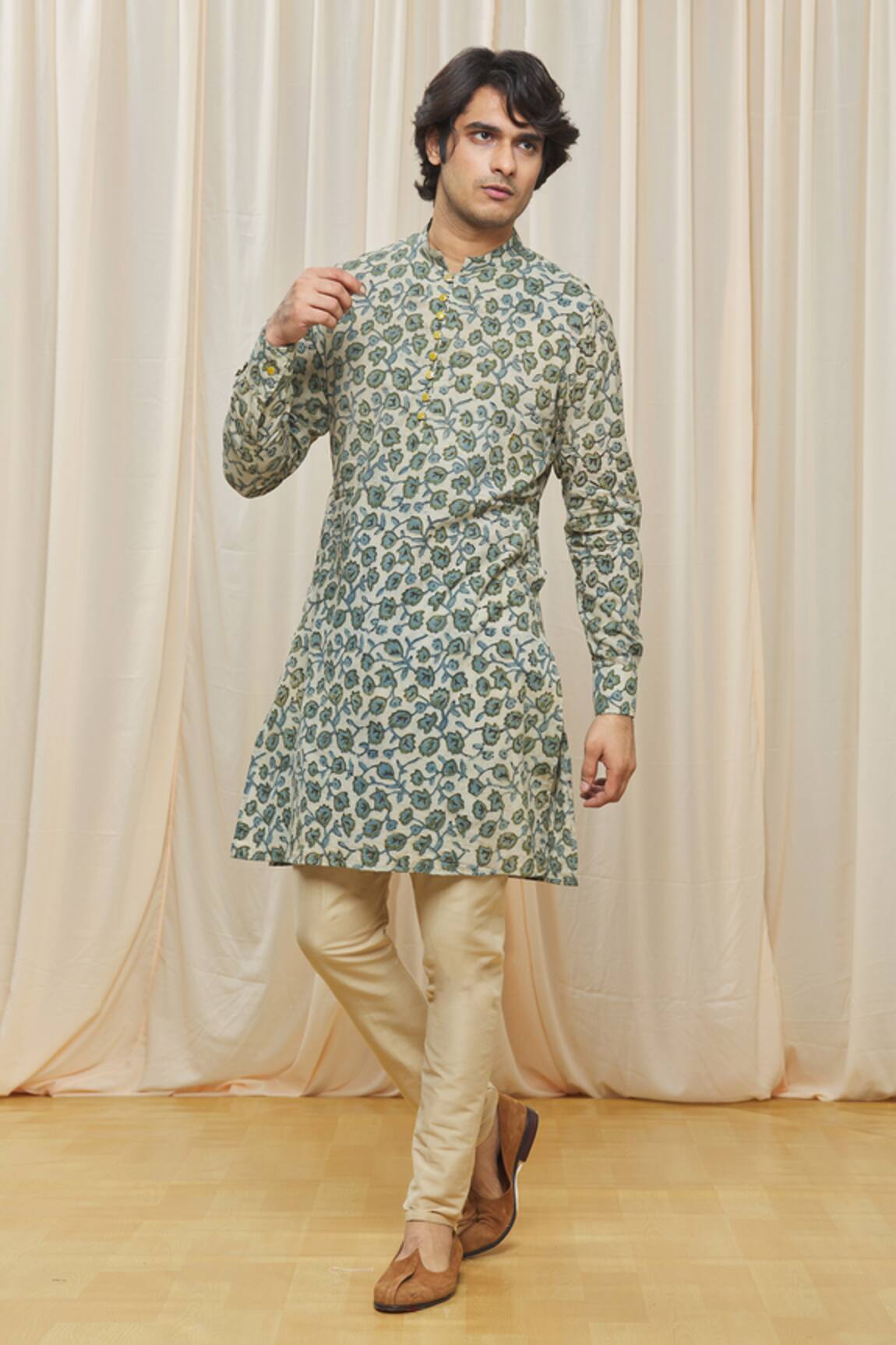 Gaurav Katta Cotton Floral Print Kurta 