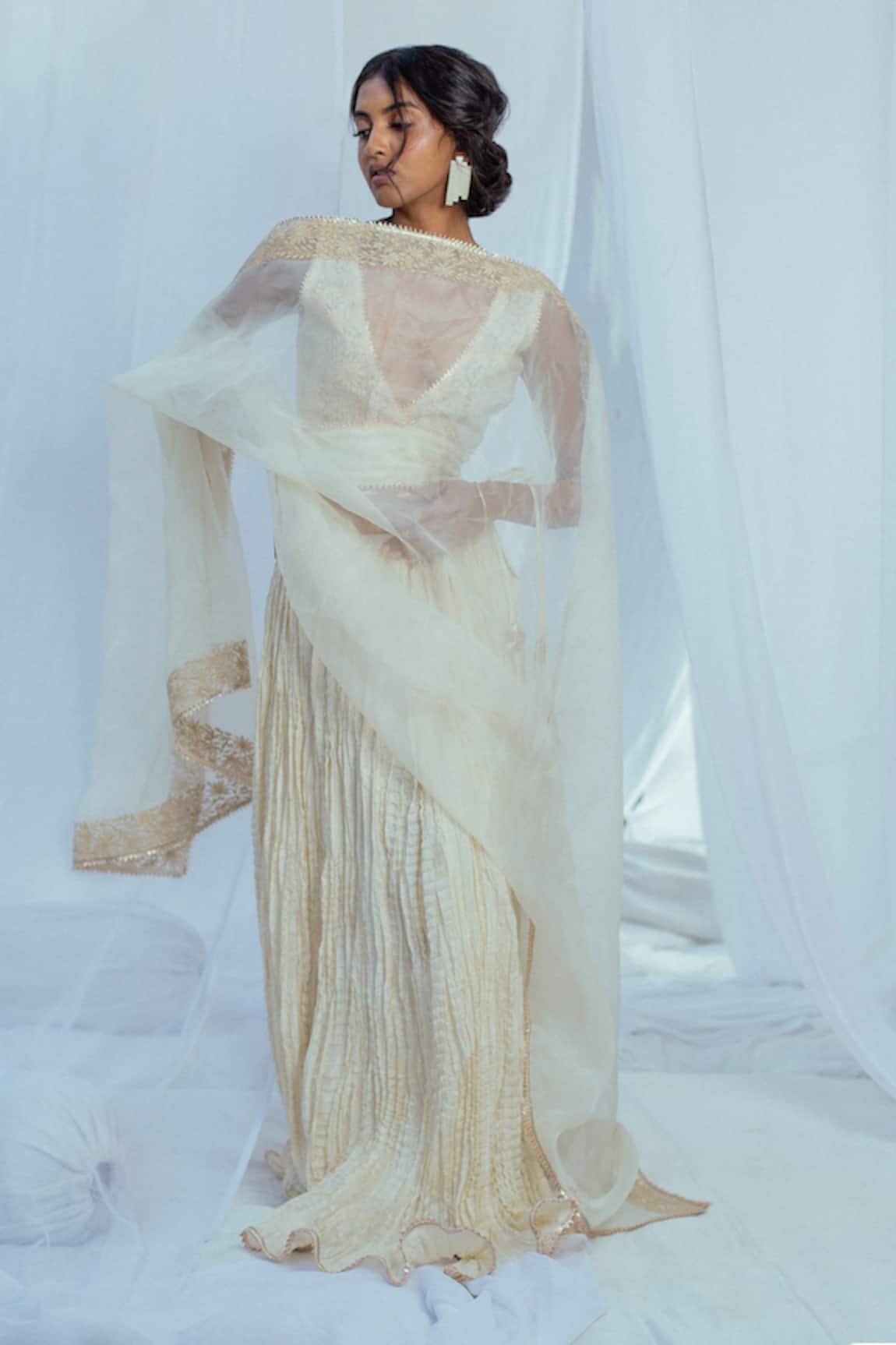 Latha Puttanna Hansa Silk Organza Dupatta