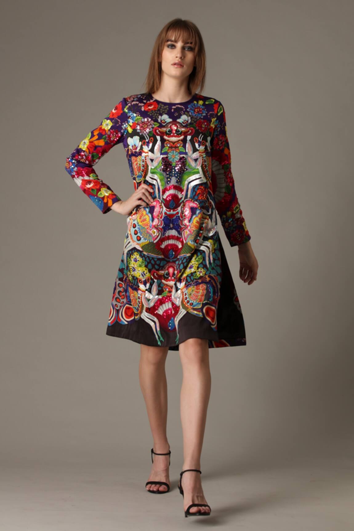 Alpona Designs By Soham Acharya Mantis Print Shift Dress