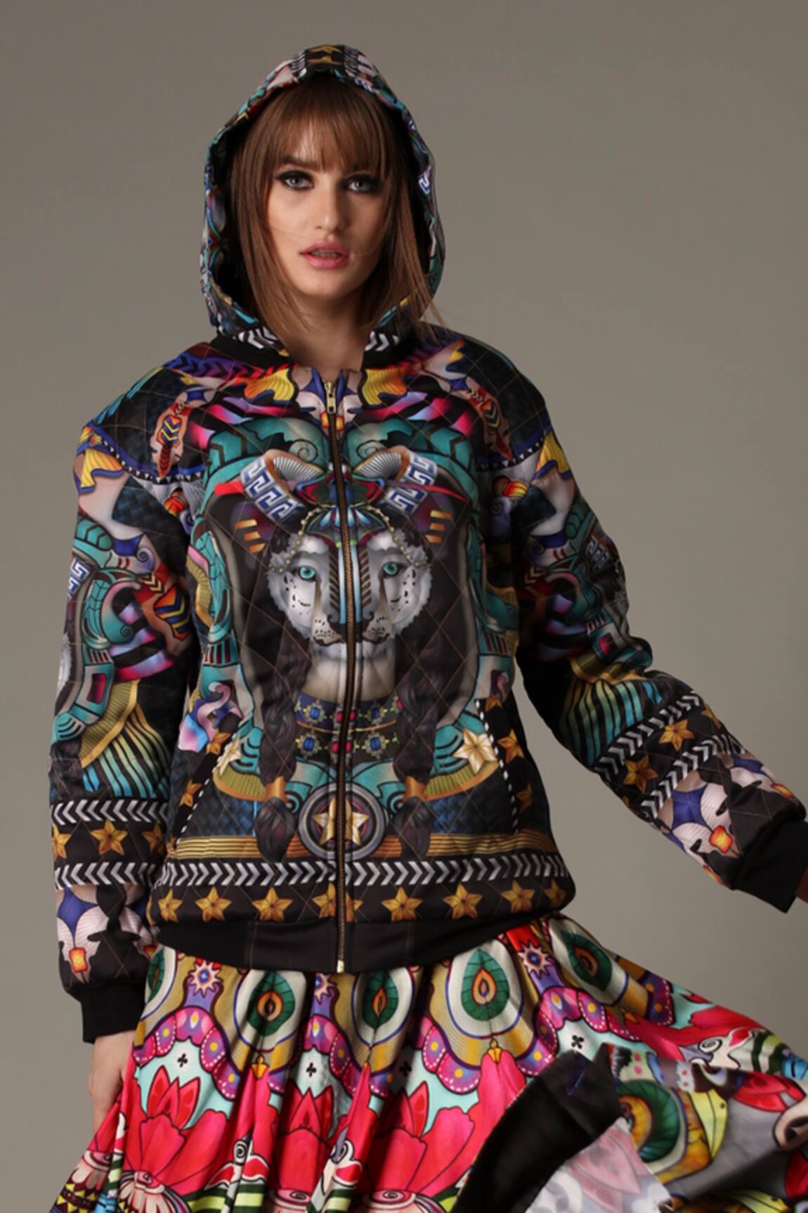 Alpona Designs By Soham Acharya Civilised Tiger Print Hoodie 