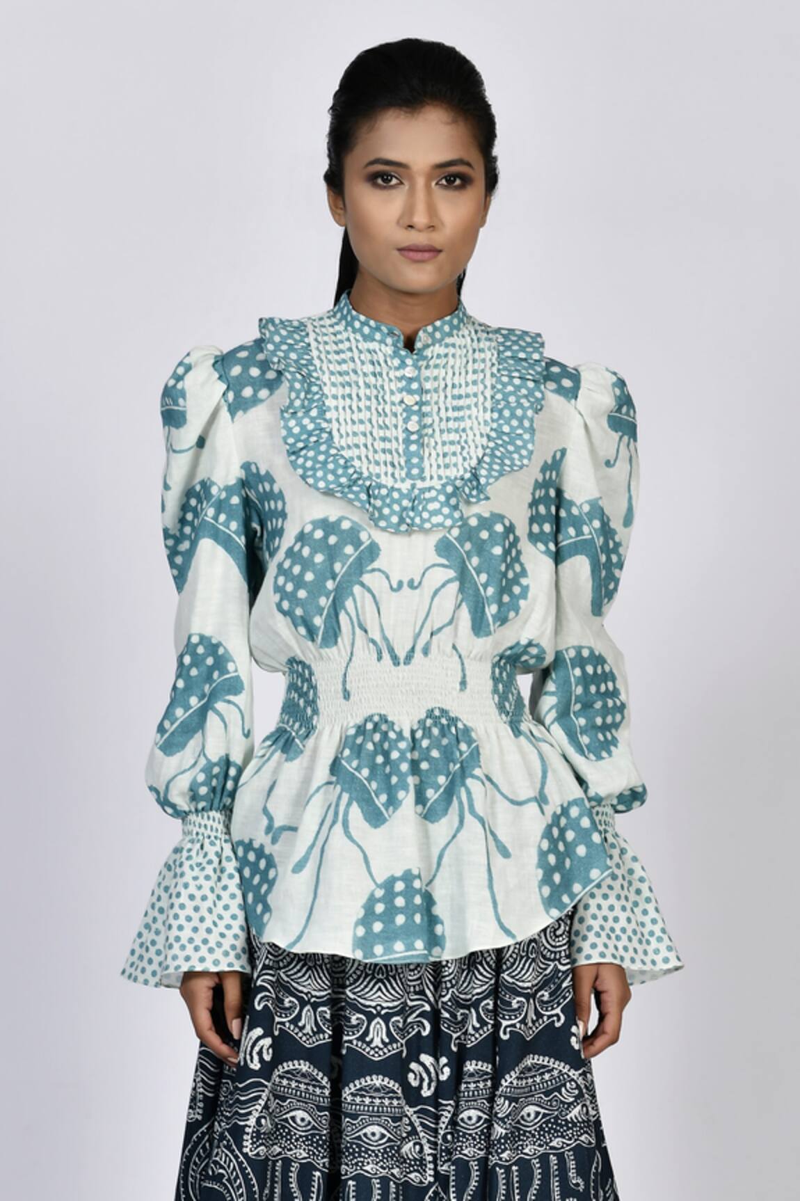 Alpona Designs By Soham Acharya Ocean Print Top