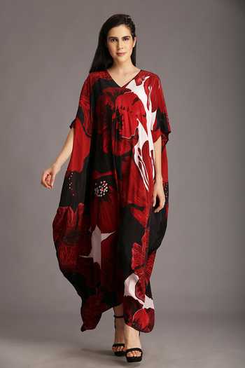 Alpona Designs By Soham Acharya Hibiscus Print Dress 