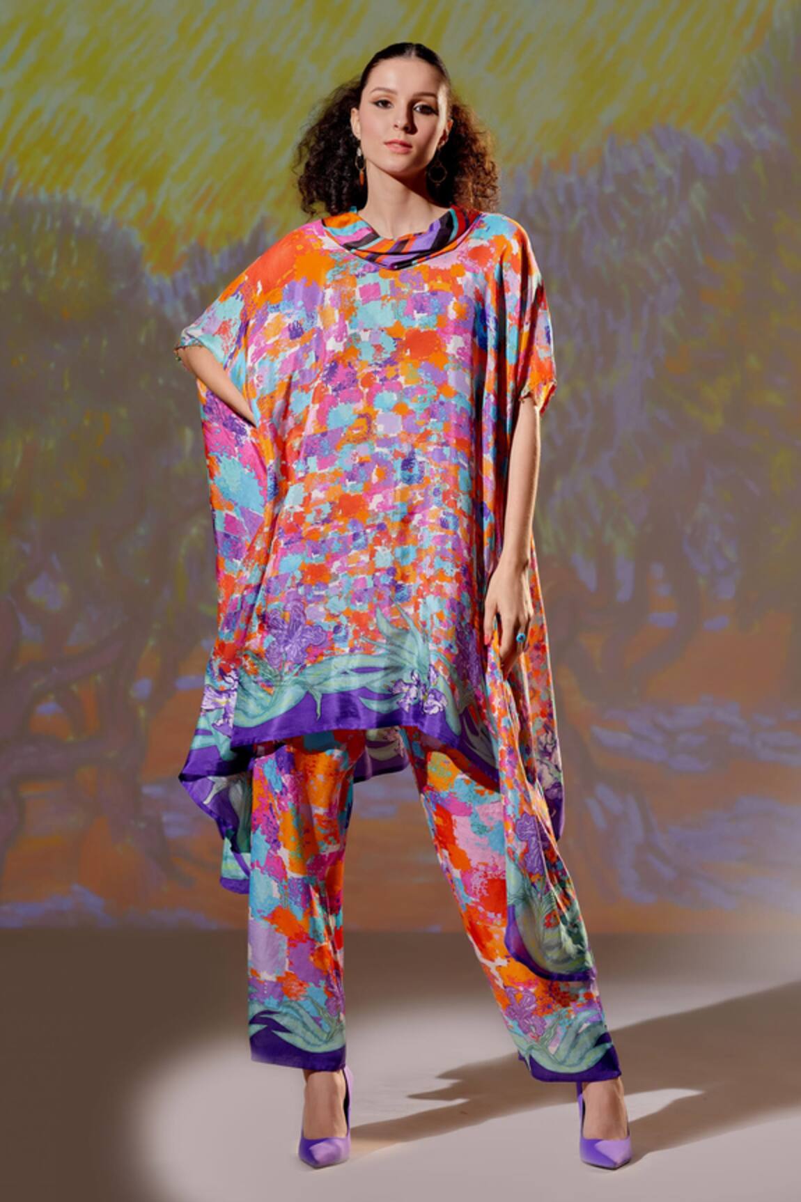 Rajdeep Ranawat Lavanya Silk Draped Tunic & Pant Set