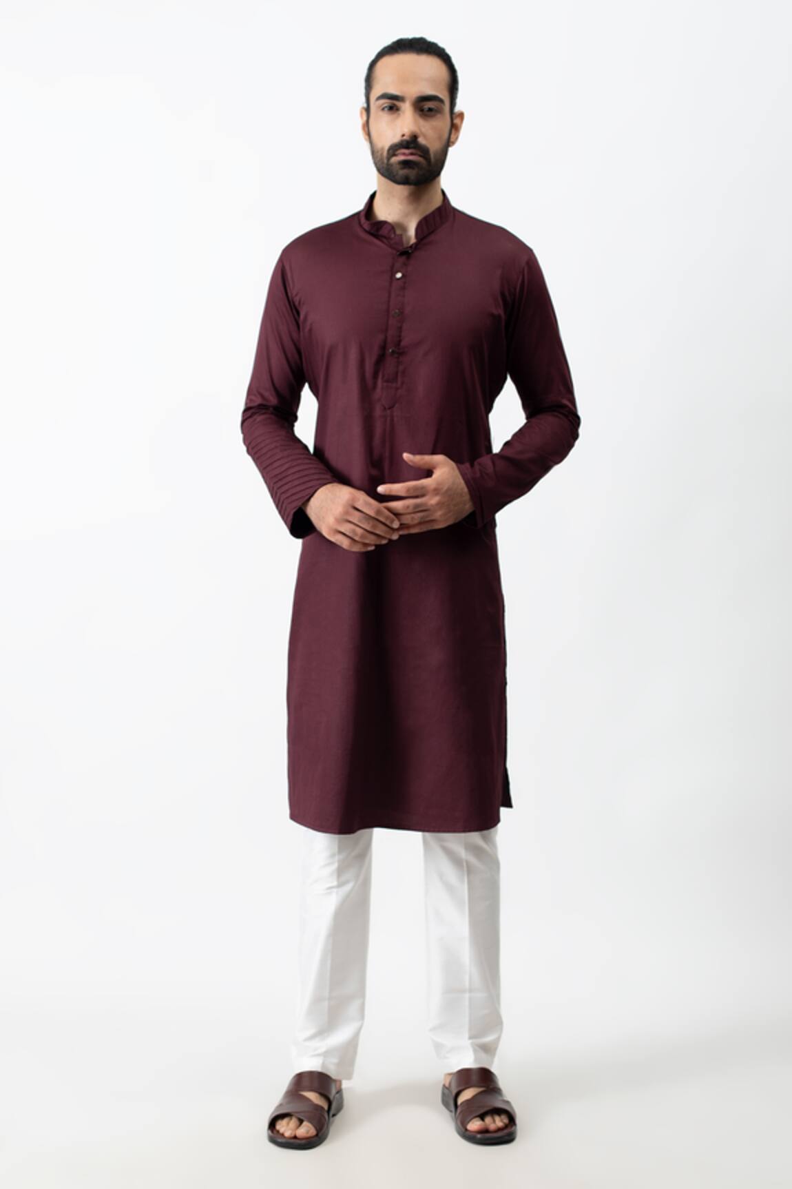 Kaka Calcutta Cotton Satin Kurta & Pant Set 