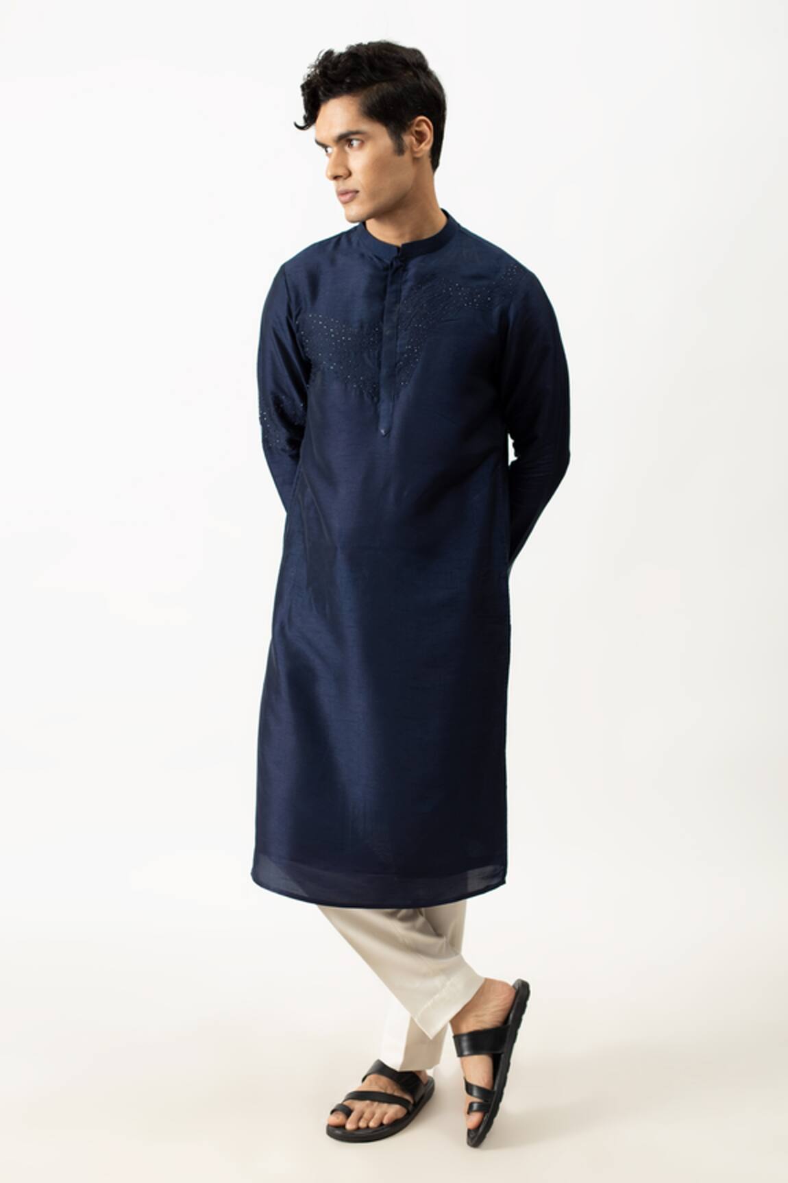 Kaka Calcutta Placement Embroidered Kurta & Pant Set 