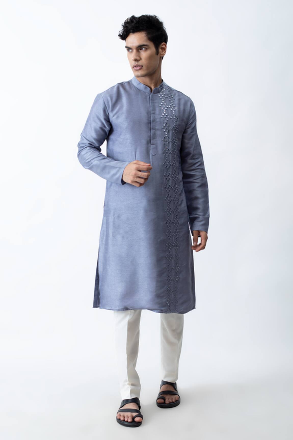 Kaka Calcutta Placement Embroidered Kurta & Pant Set 