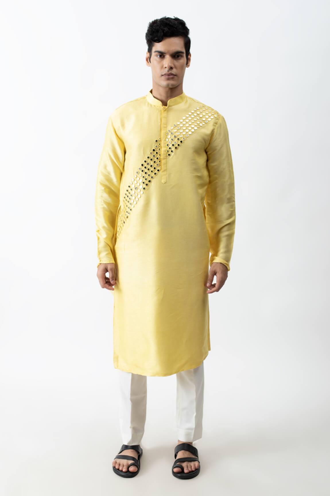 Kaka Calcutta Placement Embroidered Kurta & Pant Set 