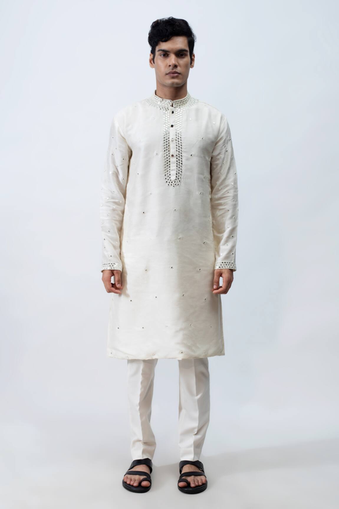 Kaka Calcutta Mirror Embroidered Kurta & Pant Set 