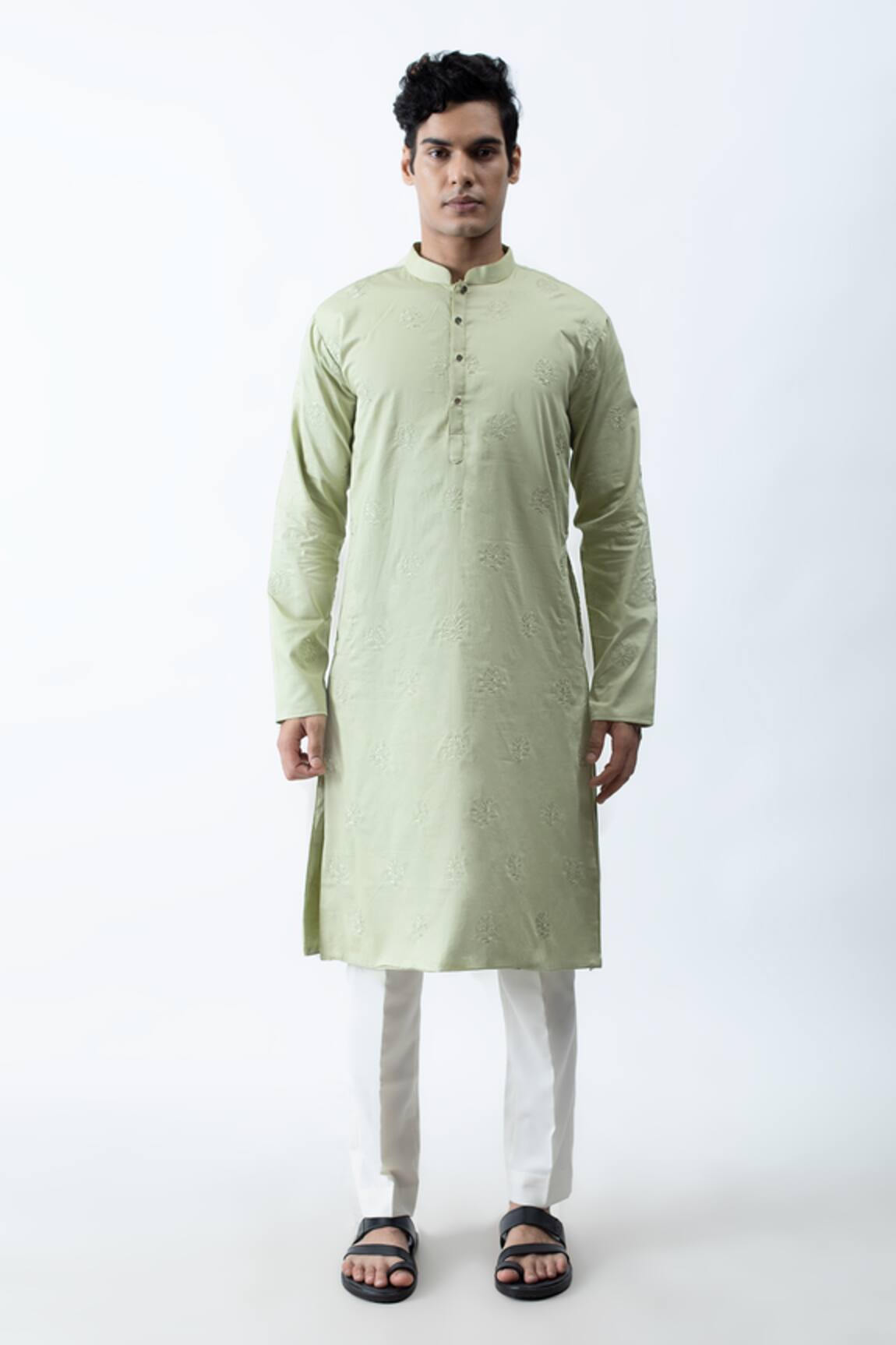 Kaka Calcutta Embroidered Kurta & Pant Set 