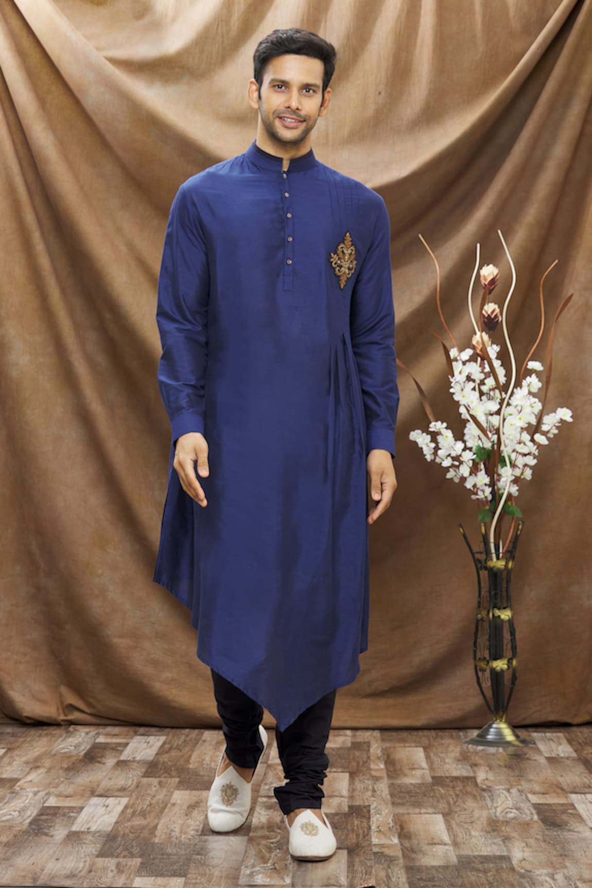 Vivek Karunakaran Asymmetric Kurta Set