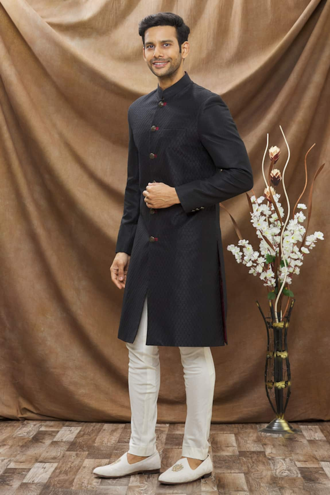 Vivek Karunakaran Jaal Embroidered Sherwani Set 