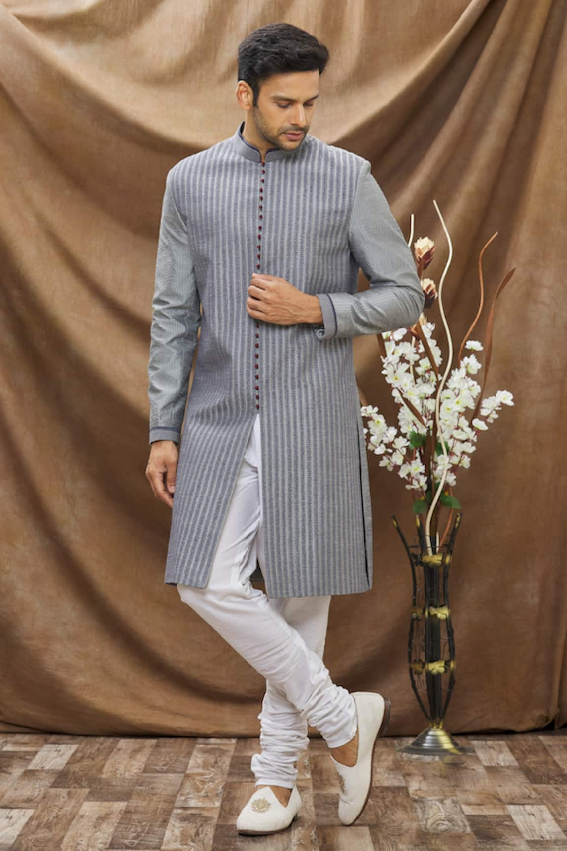 Vivek Karunakaran Embroidered Sherwani Set 