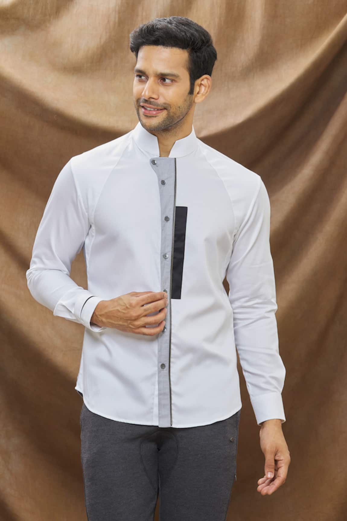Vivek Karunakaran Standing Collar Shirt