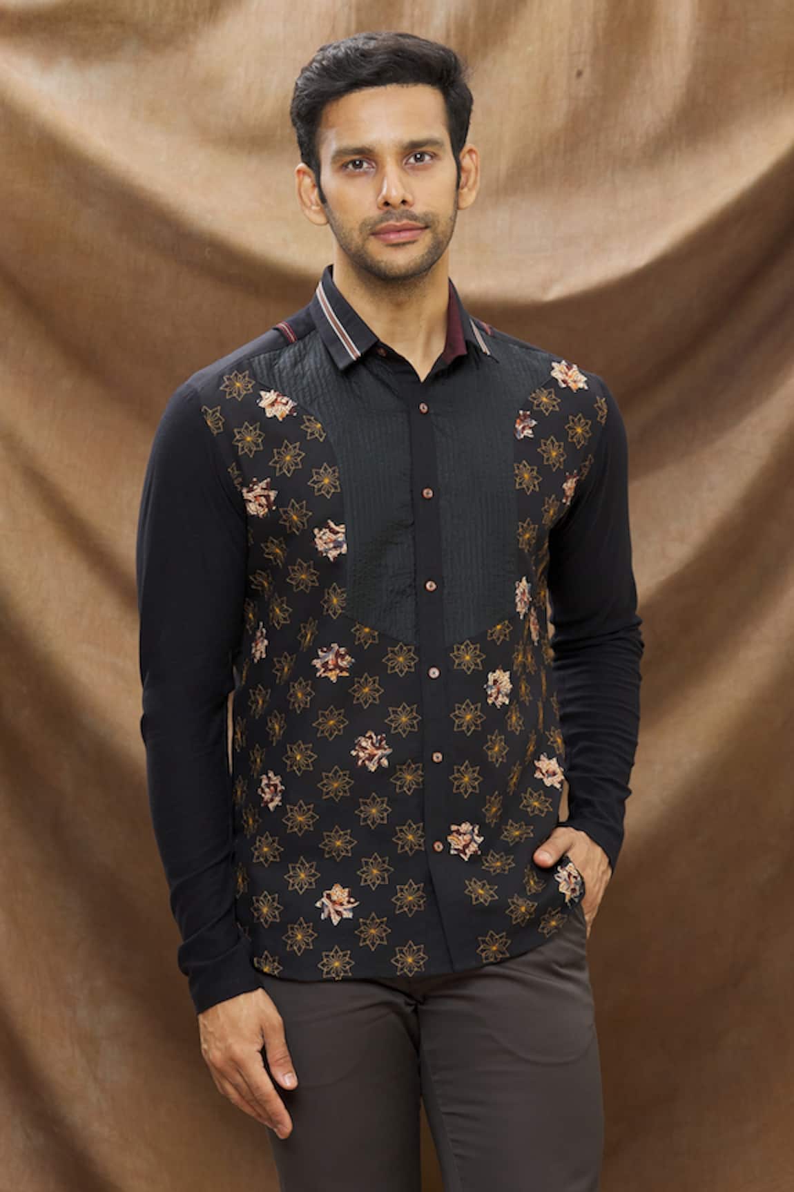 Vivek Karunakaran Geometric Embroidered Shirt
