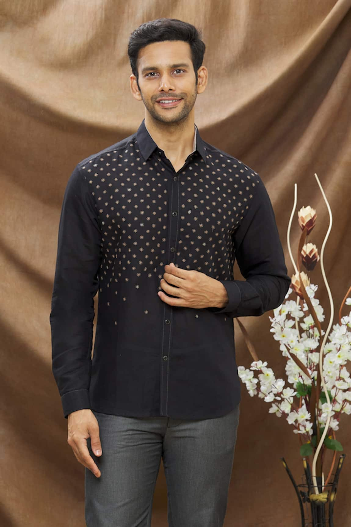 Vivek Karunakaran Star Embroidered Shirt