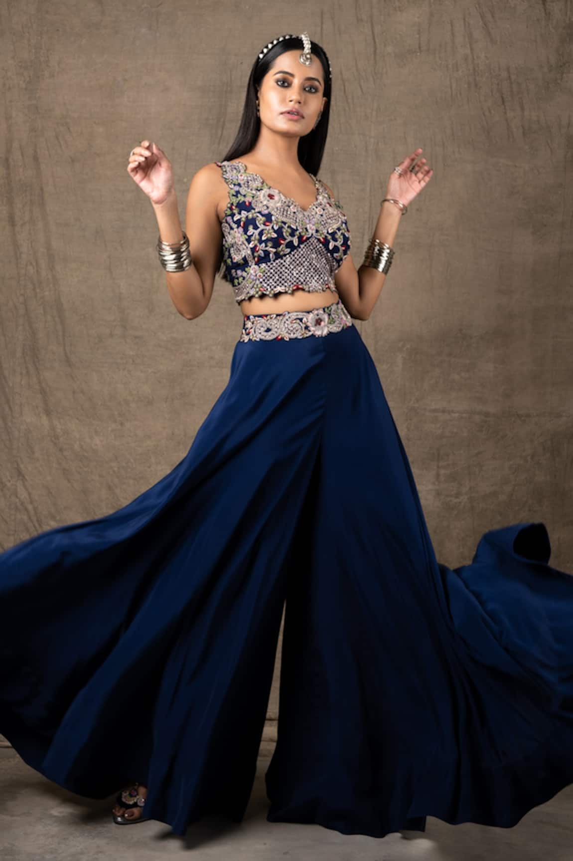 Nupur Kanoi Embroidered Blouse & Flared Pant Set