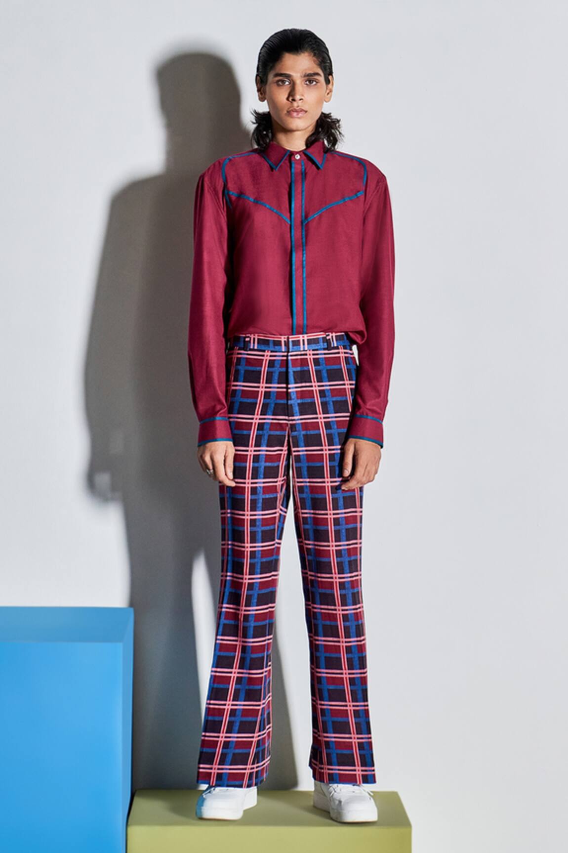 Line out line Cotton Linen Bell Bottoms