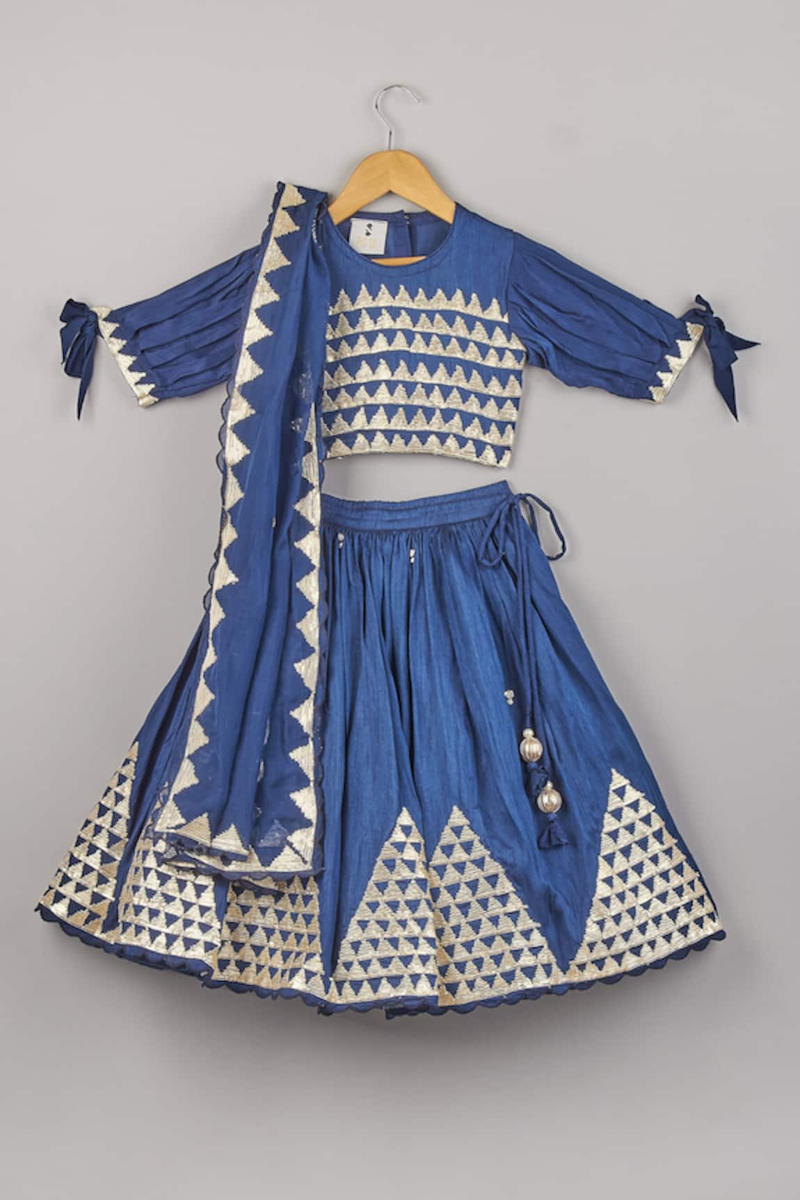 P & S CO Chanderi Embroidered Lehenga Set 