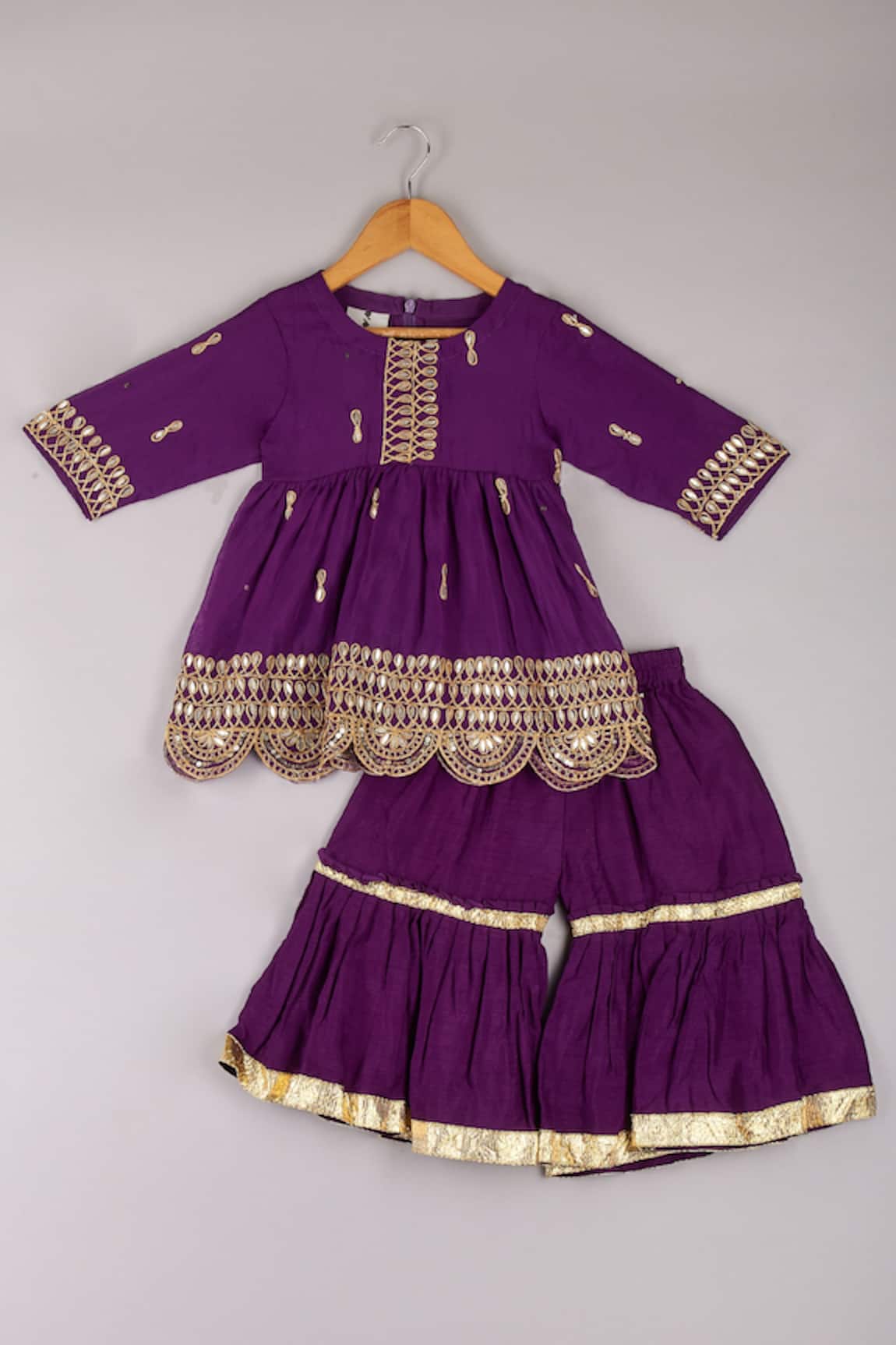 P & S CO Bandhani Print Kurta & Sharara Set 